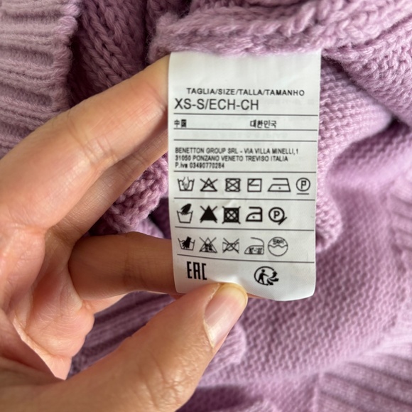 Lilac Cable Knit Pullover Sweater - Picture 4 of 4